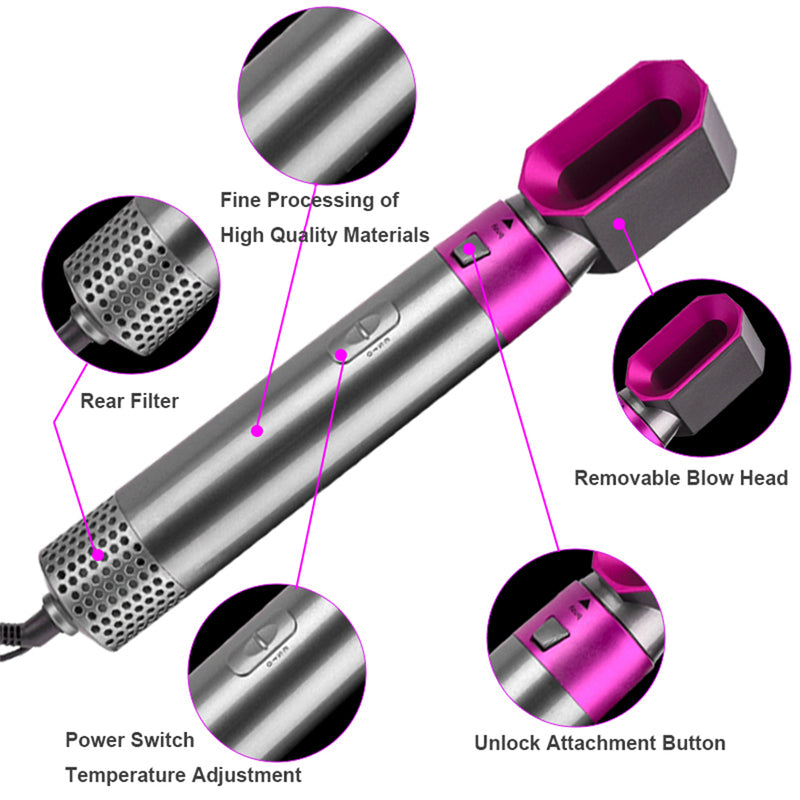 5 in 1 Hair Curler and Straightener Comb