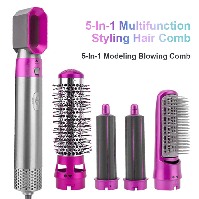 5 in 1 Hair Curler and Straightener Comb